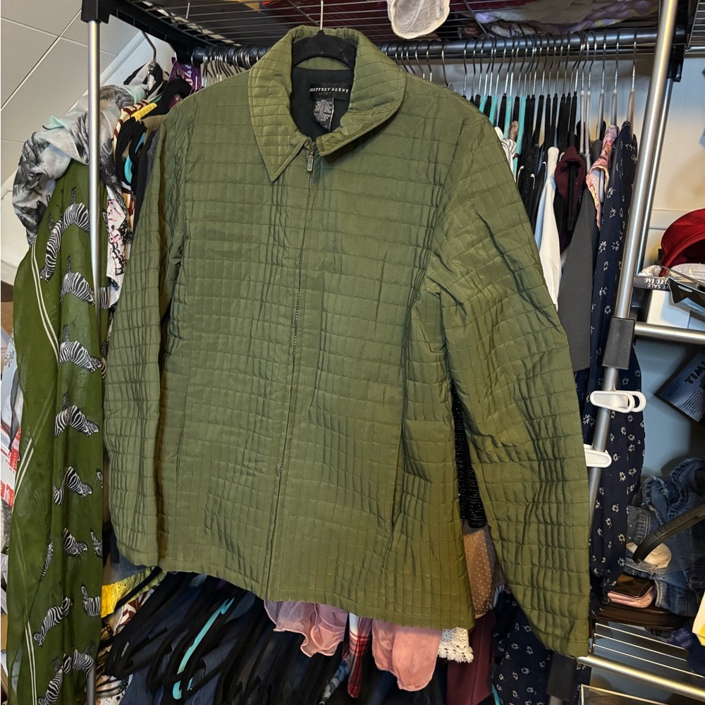 Geoffrey Beene Sport Forest Green Quilted Utility Jacket